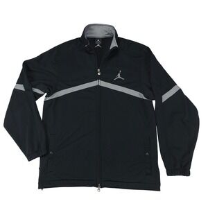 Jordan‎ Mens Track Jacket Black Full Zip Mock Neck Jumpman Logo Size Medium